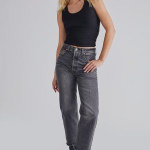 Levi's Ribcage Straight Worn Black Size 31